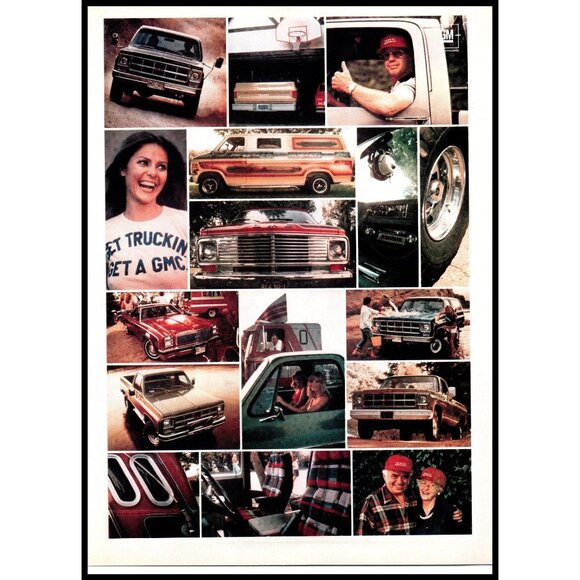 1976 GMC Trucks Get Truckin 2 Page Vintage Print Ad Pickup Truck 70s Wall Art - Picture 2 of 3